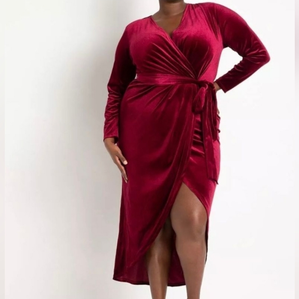 Eloquii Velvet Wrap Dress